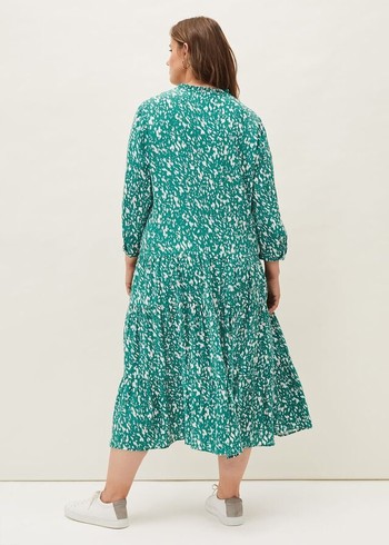 Phase Eight Penele Abstract Print Dress Green Canada | FCAHGW-841